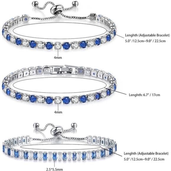 4 Pcs Tennis Bracelet Set - Picture 2 of 7